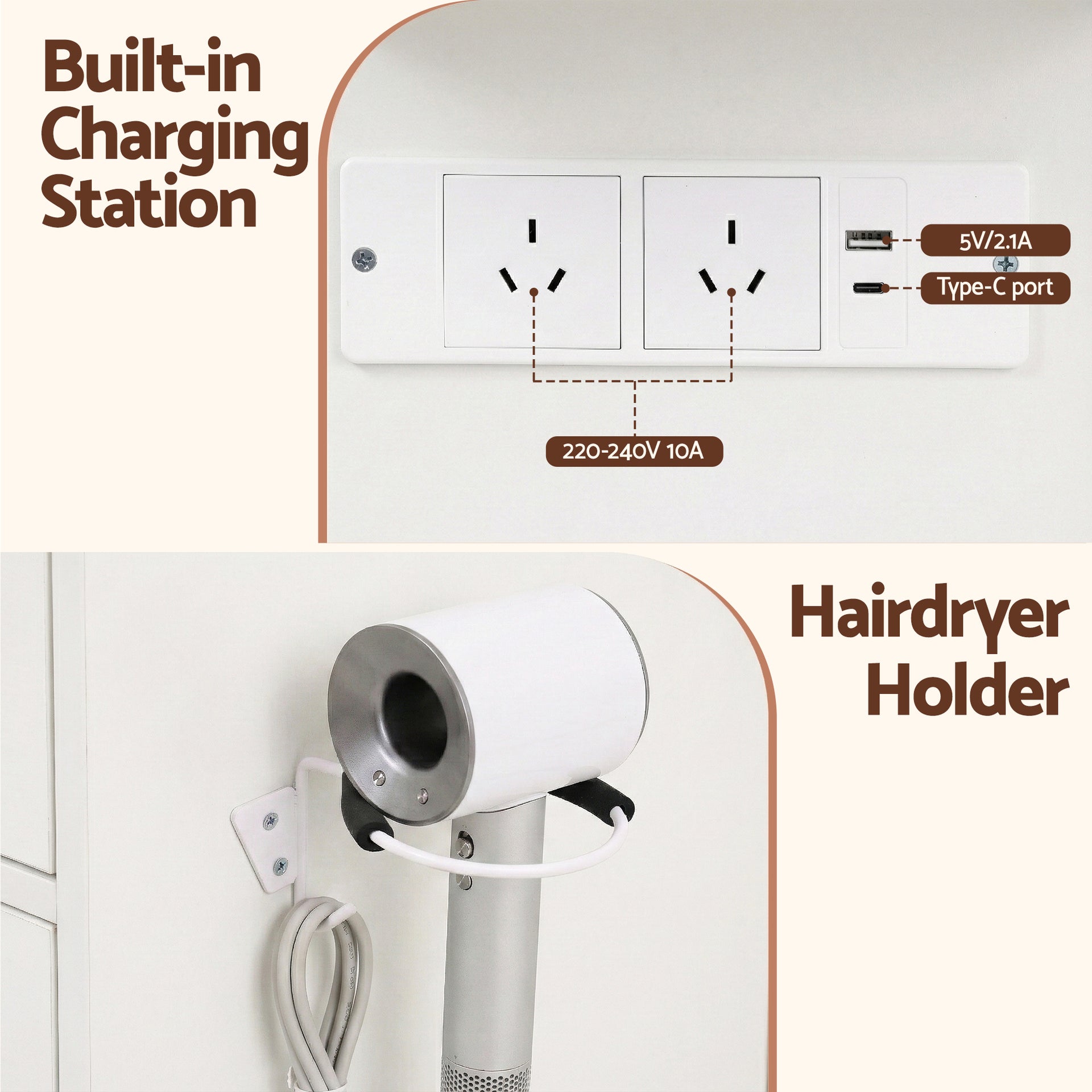 Artiss Dressing Table Vanity Desk Set 10 LED Bulbs RGB Light White Awezingly