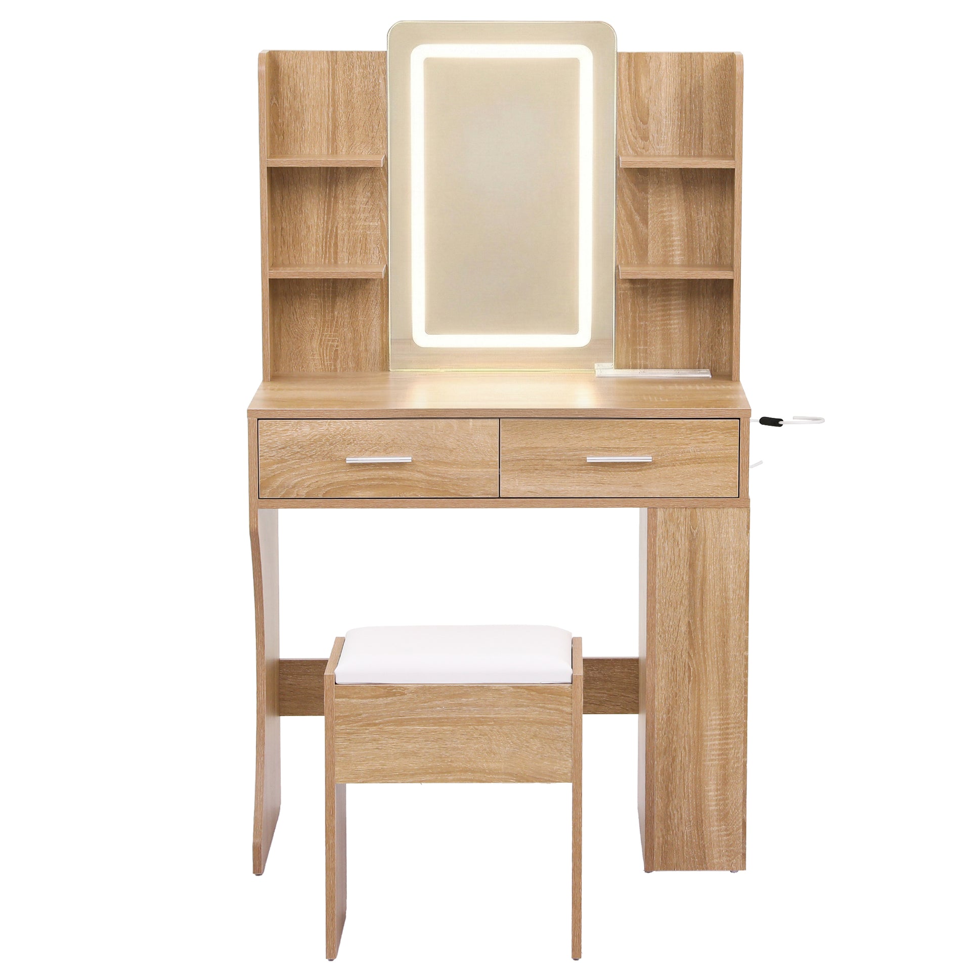 Artiss Dressing Table LED Vanity Desk Set Stool Wood Awezingly