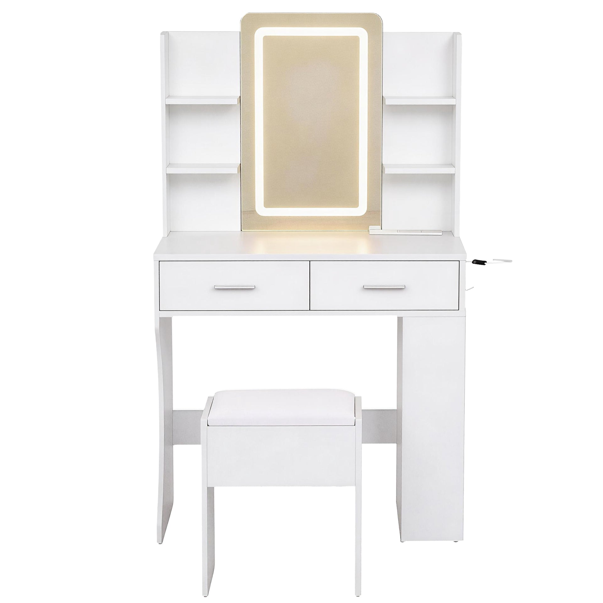 Artiss Dressing Table LED Vanity Desk Set Stool White Awezingly