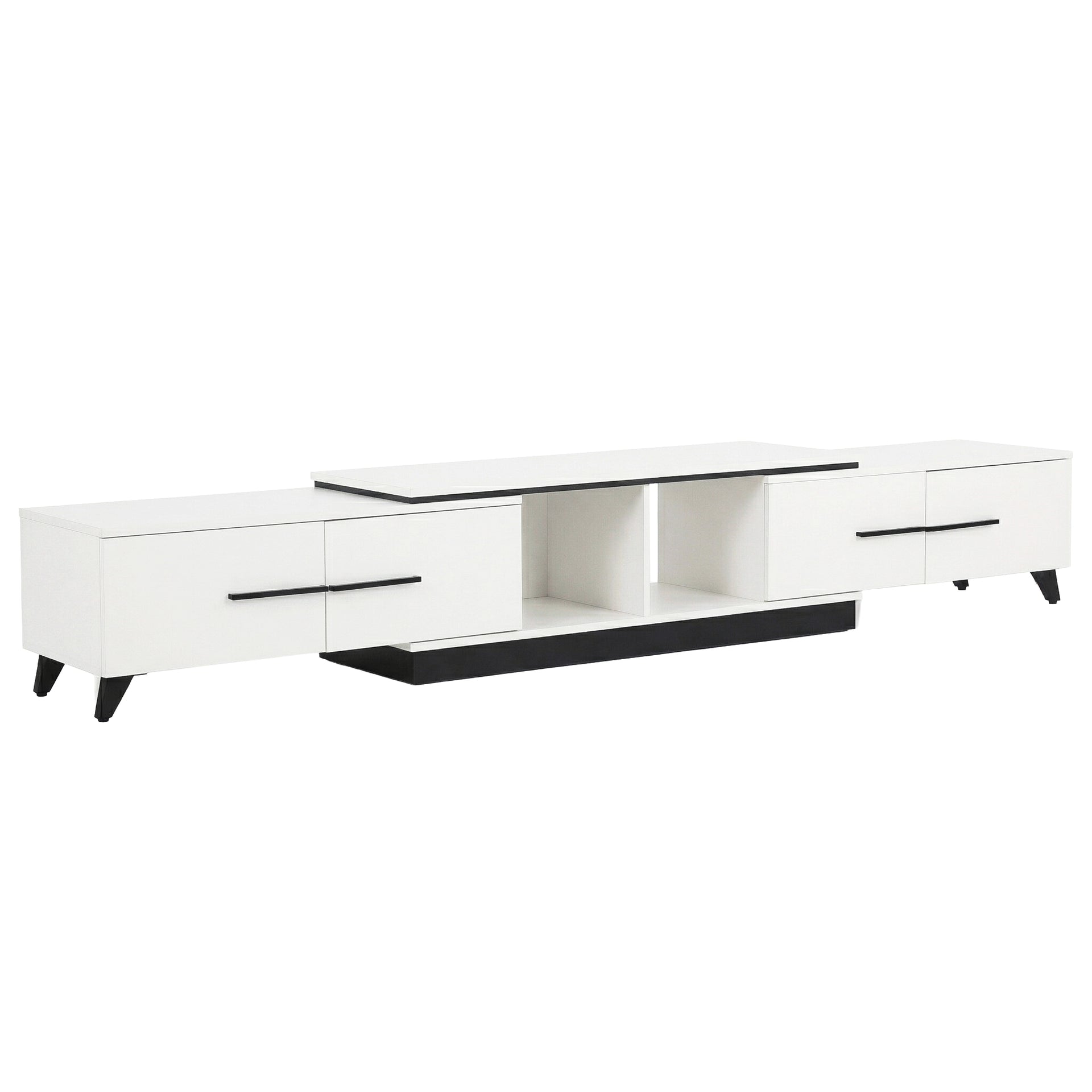 Artiss Extendable TV Cabinet Entertainment Unit Stand White Awezingly