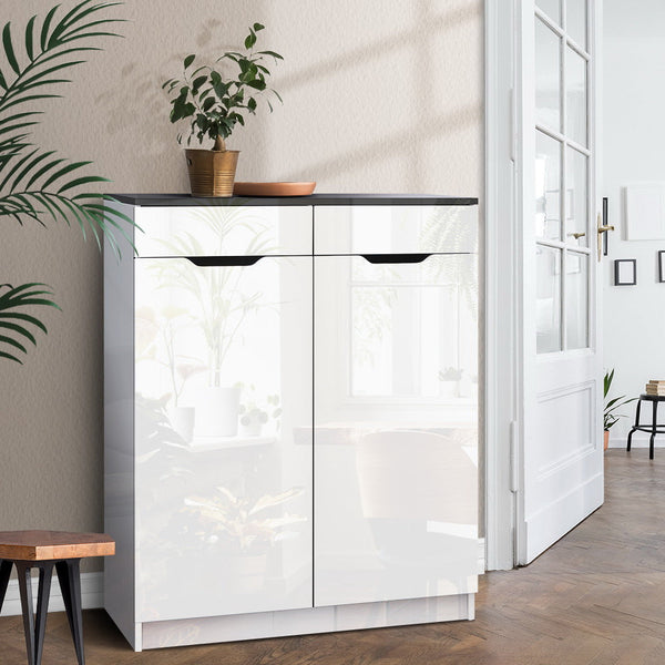 Artiss Shoe Cabinet Shoes Storage Rack High Gloss Organiser Cupboard White Artiss