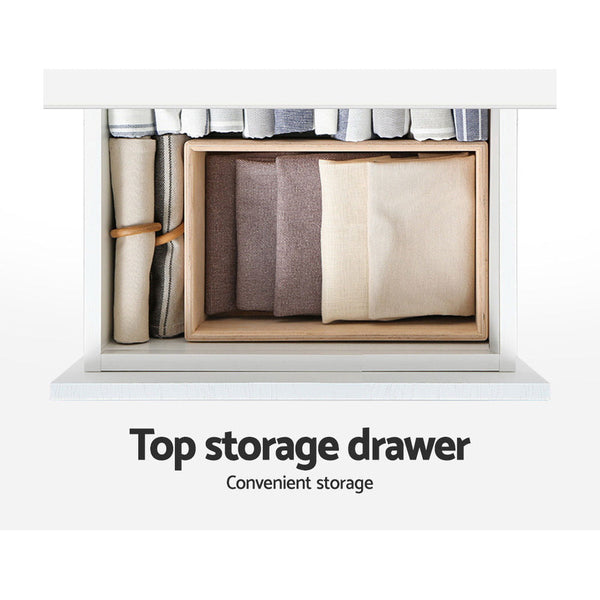 Artiss Shoe Cabinet 3 Tier Shoes Storage Drawer High Gloss White Rack Shelf Artiss