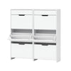 Artiss 2x Shoe Cabinet Organiser 3 Flip Drawer High Gloss White