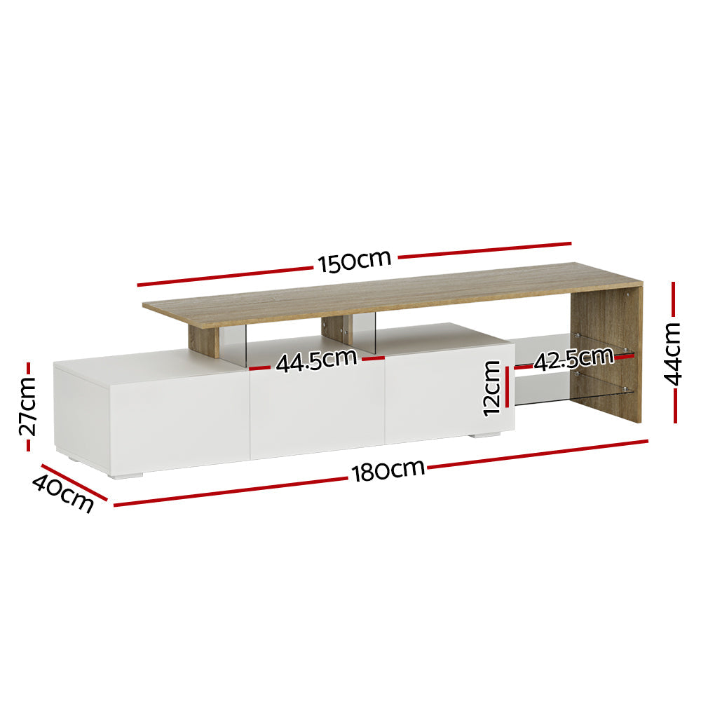 Artiss TV Cabinet Entertainment TV Unit Stand Furniture With Drawers 180cm Wood Artiss