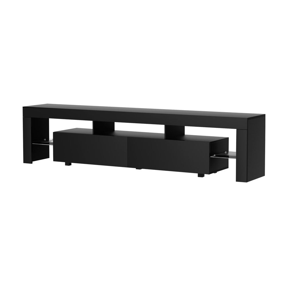 Artiss TV Cabinet Entertainment Unit Stand RGB LED Gloss Furniture 200cm Black Artiss