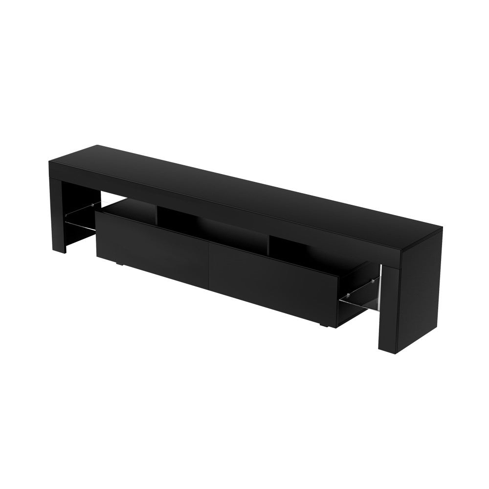 Artiss TV Cabinet Entertainment Unit Stand RGB LED Gloss Furniture 200cm Black Artiss