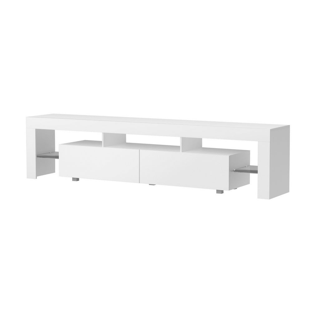 Artiss TV Cabinet Entertainment Unit Stand RGB LED Gloss Furniture 200cm White Artiss
