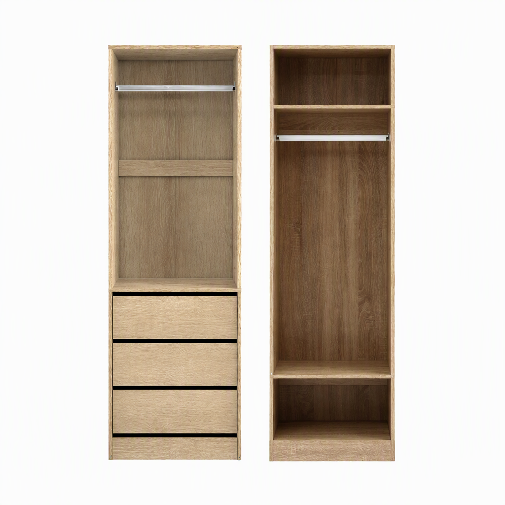 Artiss 2X Wardrobe Clothes Closet Storage Organiser Armoire Pine Awezingly
