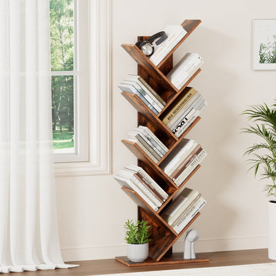 Artiss Tree Bookshelf 9 Tiers Walnut