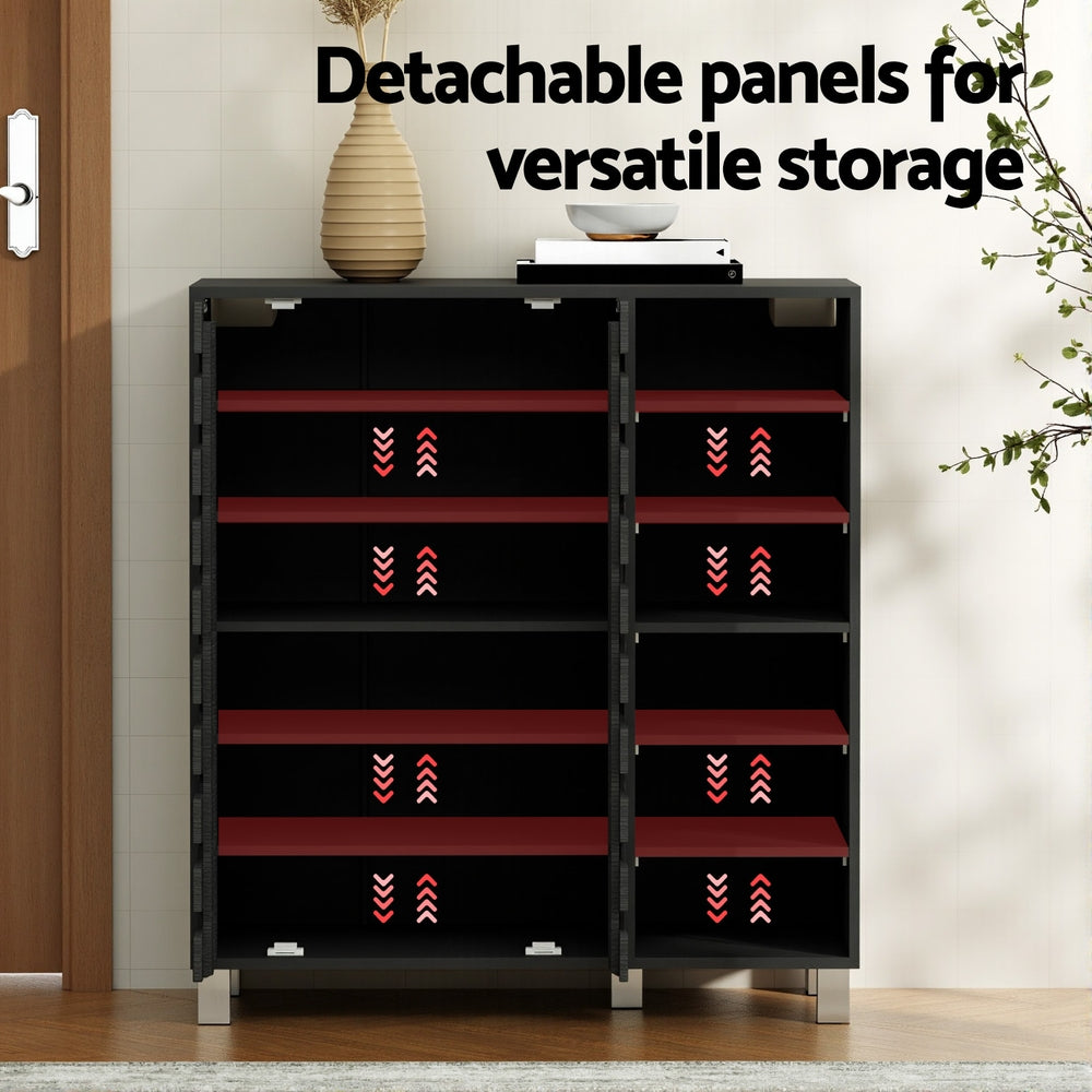 Artiss Shoe Rack Cabinet 6 Tier Storage Shelf Black Artiss