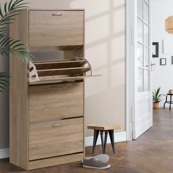 Artiss Shoe Cabinet Shoes Storage Rack Organiser 60 Pairs Wood Shelf Drawer Artiss