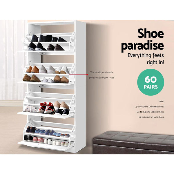 Artiss 60 Pairs Shoe Cabinet Shoes Rack Storage Organiser Shelf Cupboard Drawer Artiss
