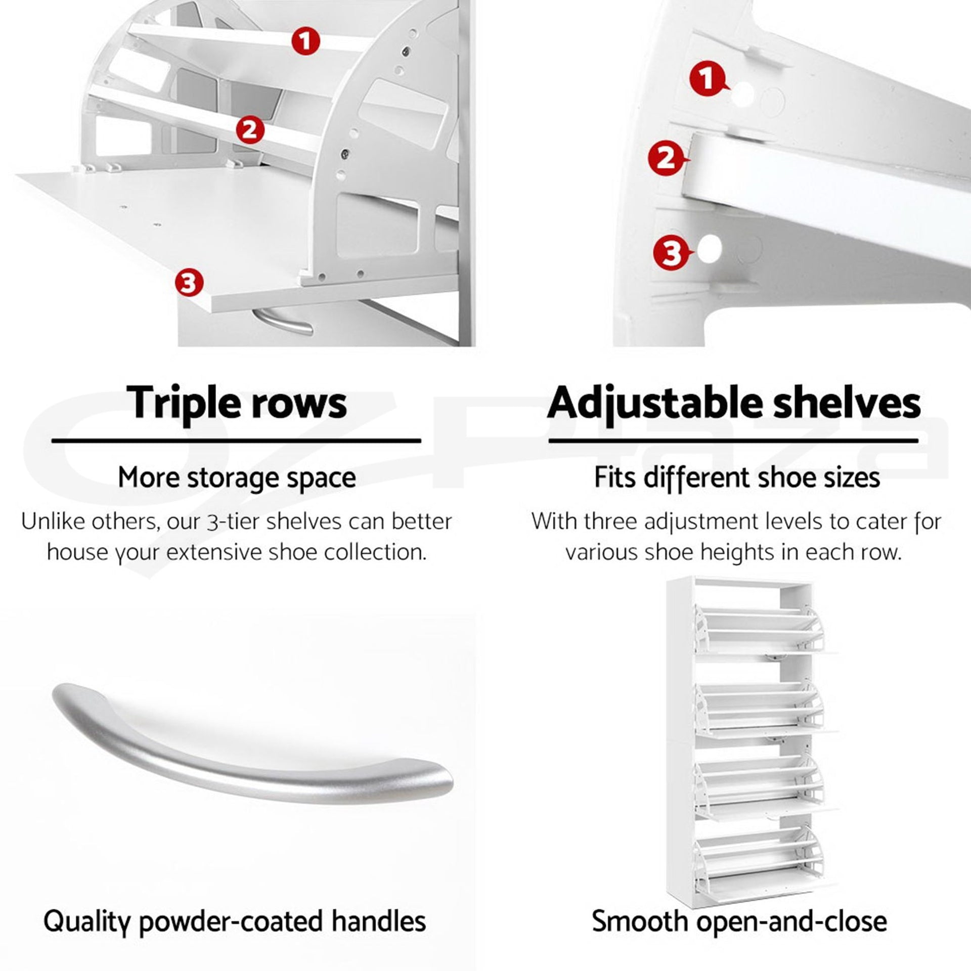 Artiss 2x Shoe Cabinet Storage Organiser 4 Flip Drawer White Awezingly