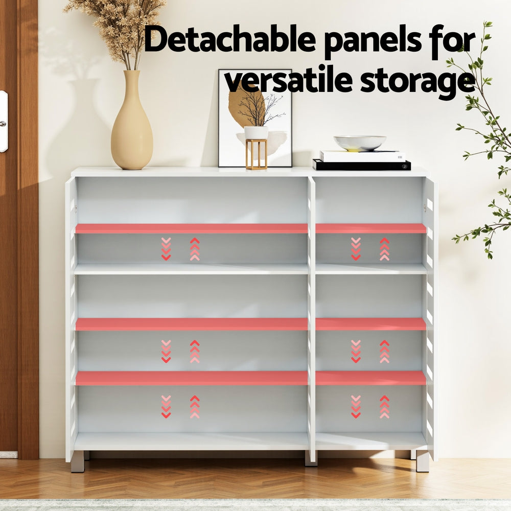 Artiss Shoe Rack Cabinet 30 Pairs Adjustable Shelf White Artiss
