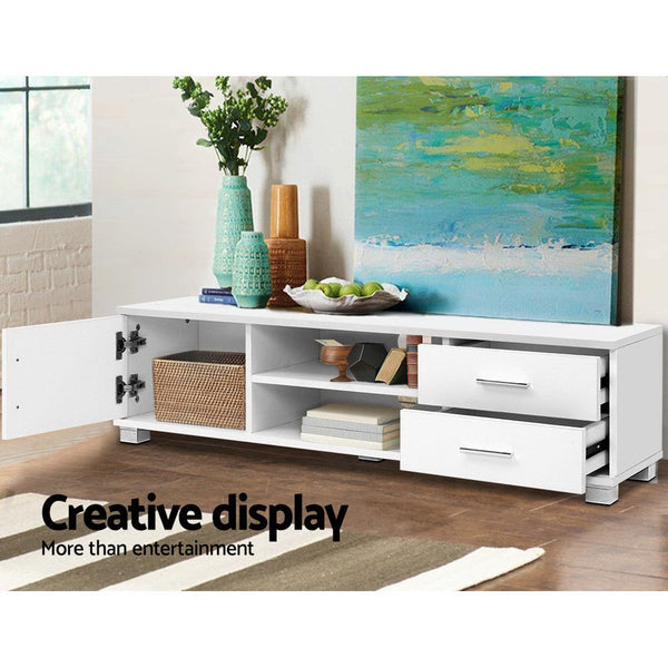 Artiss 120cm TV Stand Entertainment Unit Storage Cabinet Drawers Shelf White Artiss