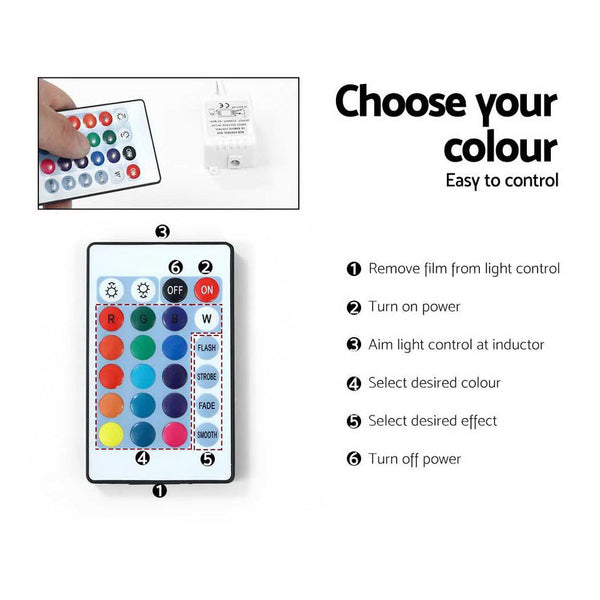 Artiss 189cm RGB LED TV Stand Cabinet Entertainment Unit Gloss Black Artiss