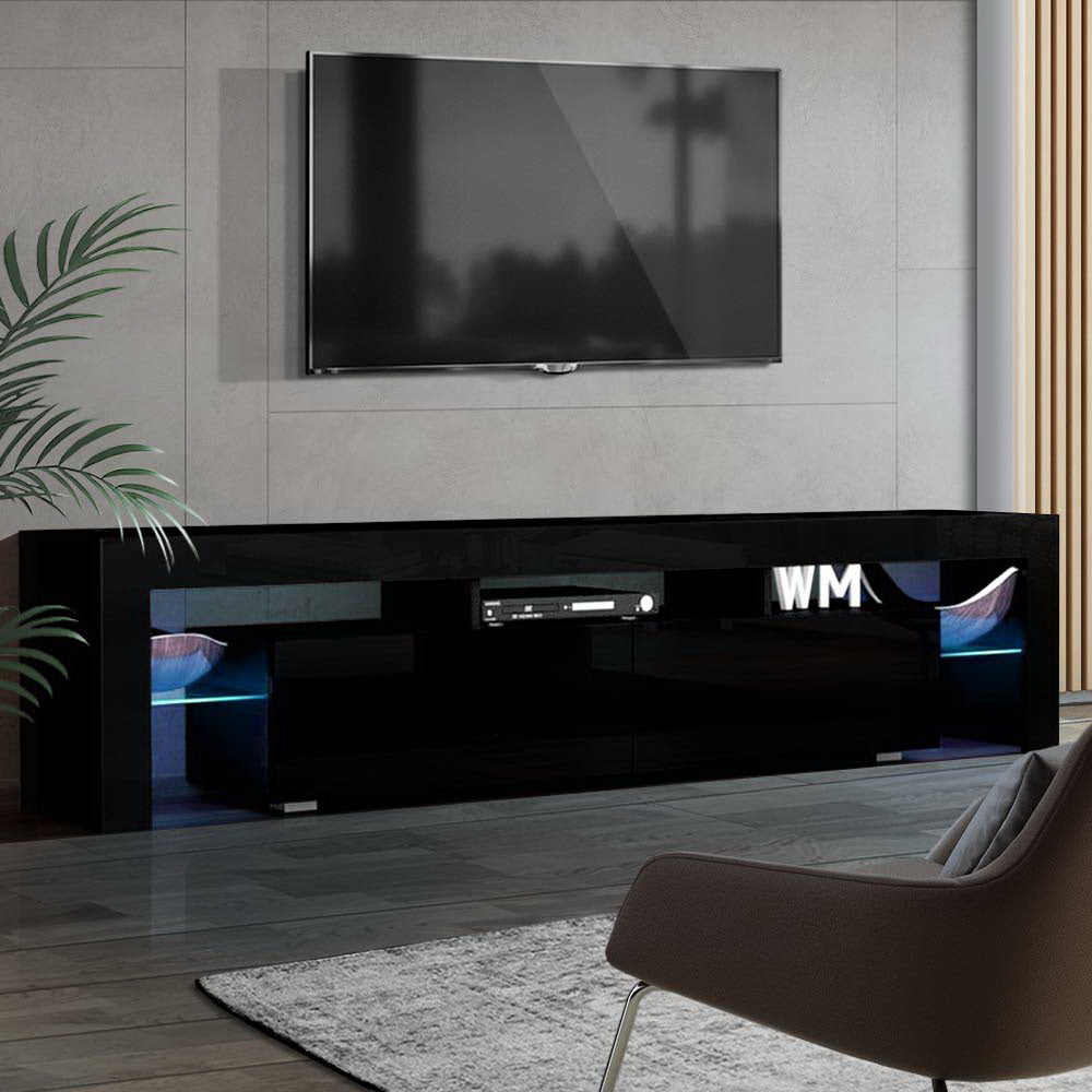 Artiss 189cm RGB LED TV Stand Cabinet Entertainment Unit Gloss Black Artiss
