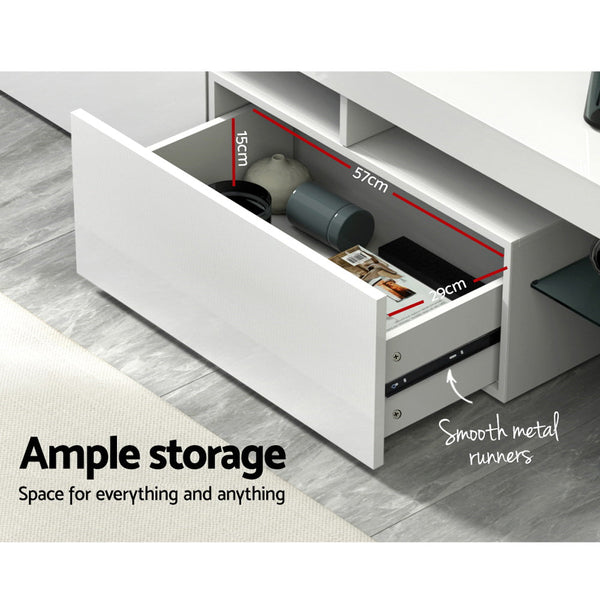 Artiss 189cm RGB LED TV Stand Cabinet Entertainment Unit Gloss White Artiss