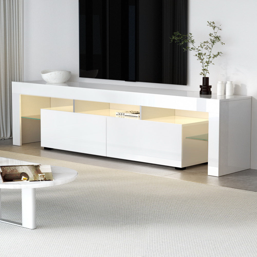 Artiss 189cm RGB LED TV Stand Cabinet Entertainment Unit Gloss White Artiss