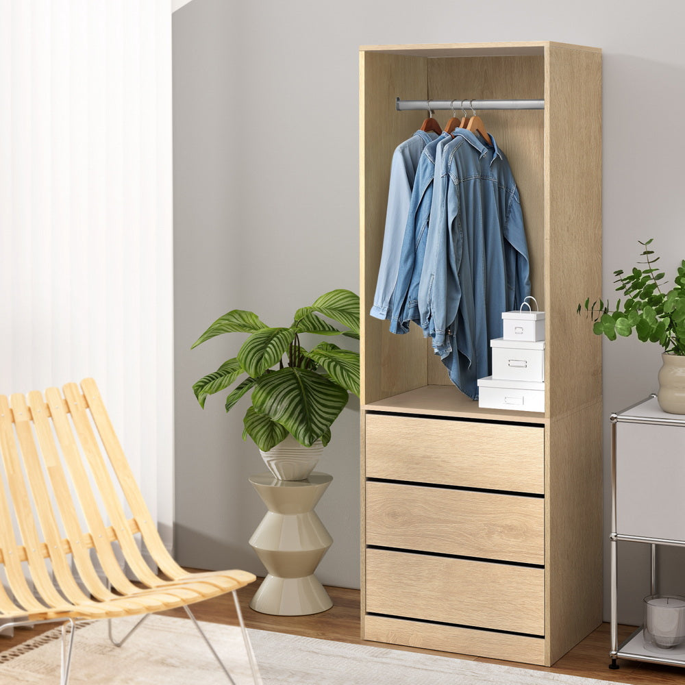 Artiss Wardrobe Clothes Closet Storage Organizer Pine Artiss