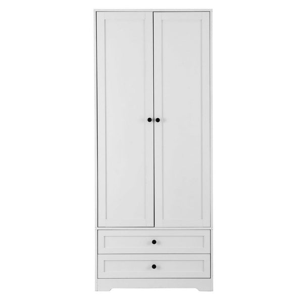 Artiss Wardrobe Clothes Closet Storage Organizer with 2 Doors White Artiss