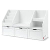 Keezi Kids Bookshelf Storage Organiser Toy Box Drawer Bench Seat Cabinet White