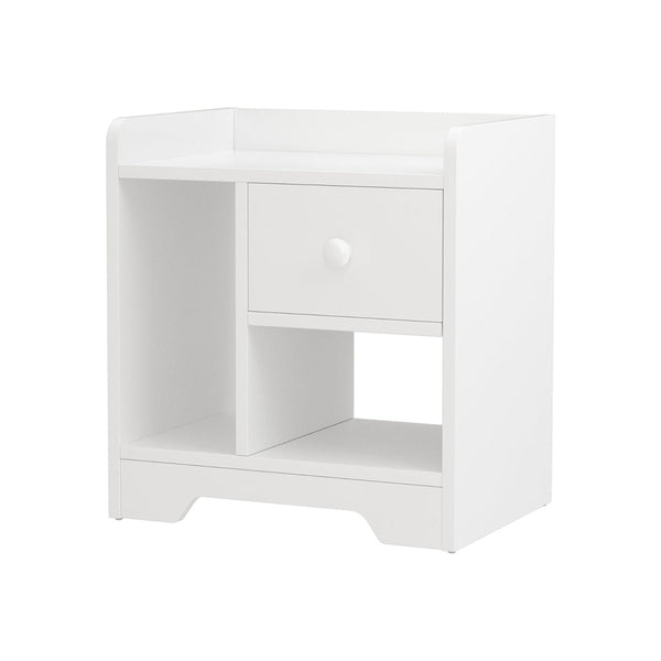 Artiss Bedside Table Drawer Nightstand Side End Table Storage Open Shelf White Awezingly