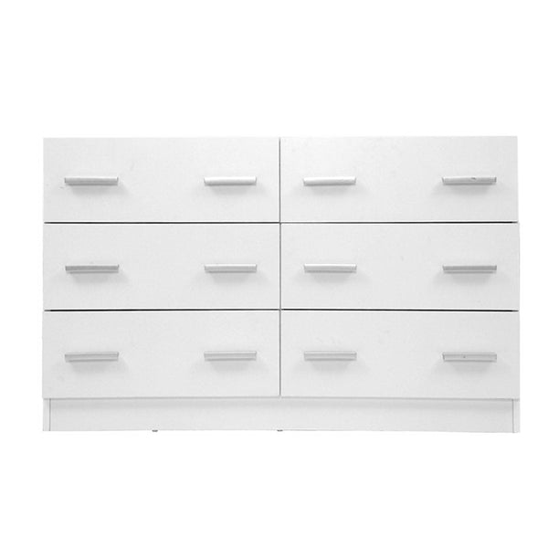 Artiss 6 Chest of Drawers Cabinet Dresser Tallboy Lowboy Storage Bedroom White Artiss