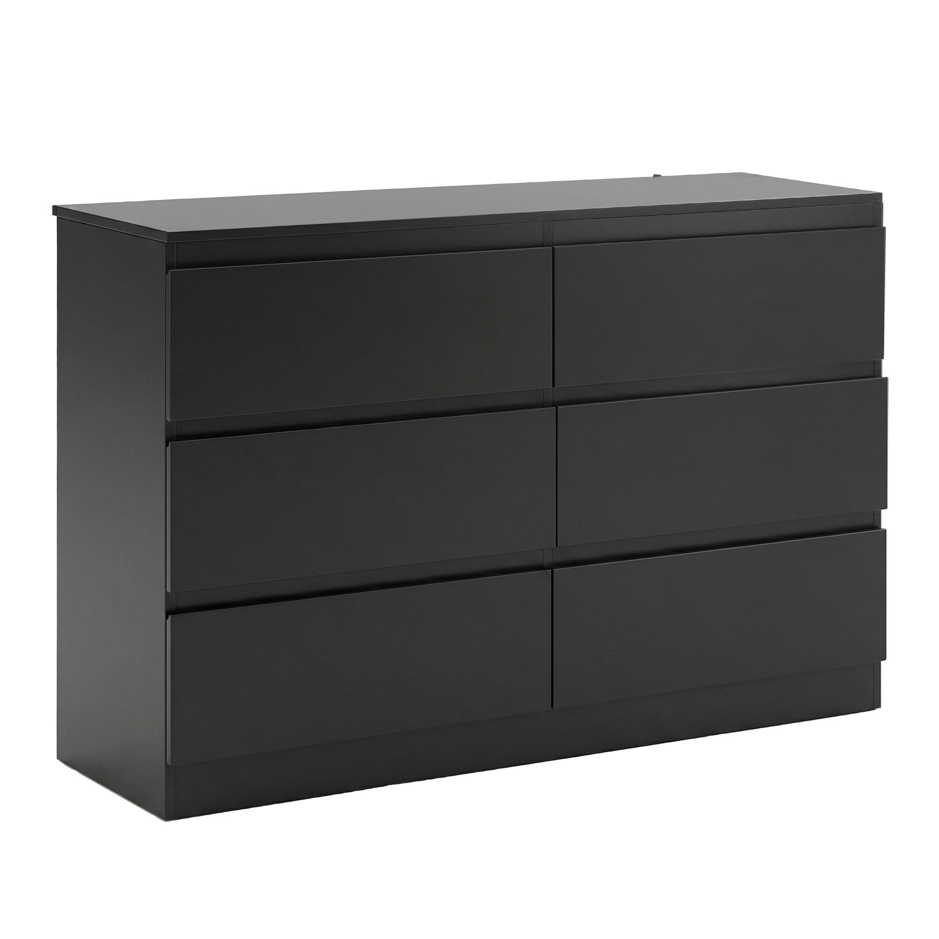 Artiss 6 Chest of Drawers Lowboy Black Awezingly