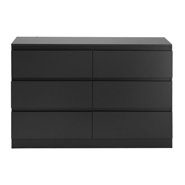 Artiss 6 Chest of Drawers Lowboy Black Awezingly