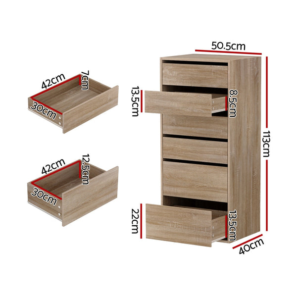 Artiss 6 Chest of Drawers Dresser Tallboy Pine Awezingly