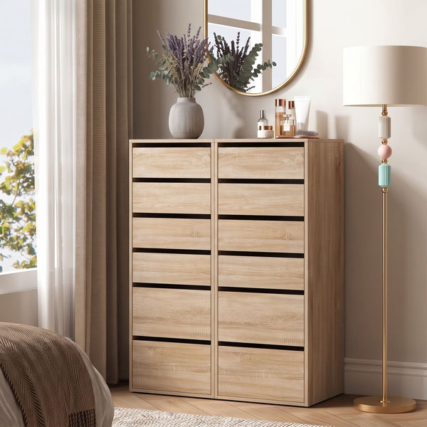 Artiss 2x Chest of 6 Drawers Dresser Tallboy Pine Awezingly