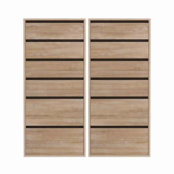 Artiss 2x Chest of 6 Drawers Dresser Tallboy Pine Awezingly