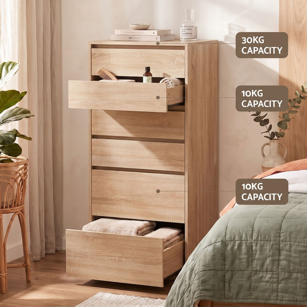 Artiss 2x Chest of 6 Drawers Dresser Tallboy Pine Awezingly