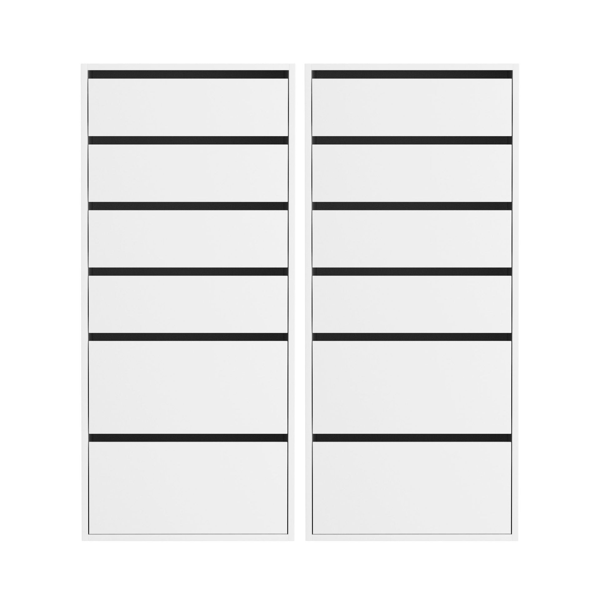 Artiss 2x Chest of 6 Drawers Dresser Tallboy White Artiss
