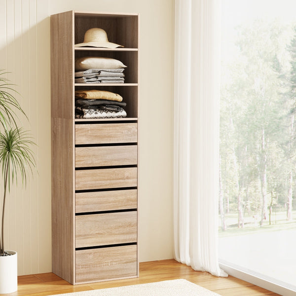Artiss 6 Chest of Drawers Tallboy Cabinet Pine Awezingly