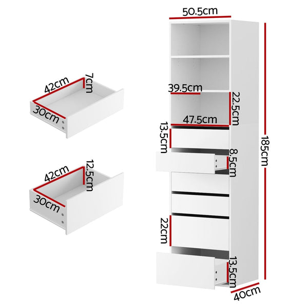 Artiss 6 Chest of Drawers Tallboy Cabinet White Artiss