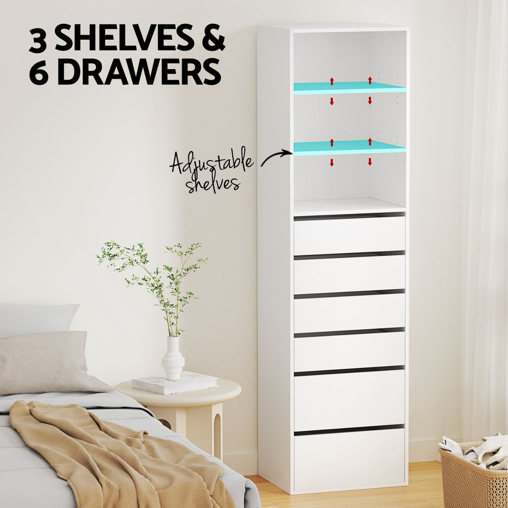 Artiss 6 Chest of Drawers Tallboy Cabinet White Artiss