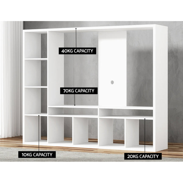 Artiss Entertainment Center Unit TV Stand TV Cabinet Open Shelves 183CM White Artiss
