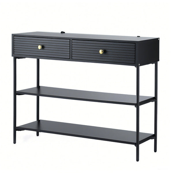 Artiss Console Table 3-Tier Black Awezingly