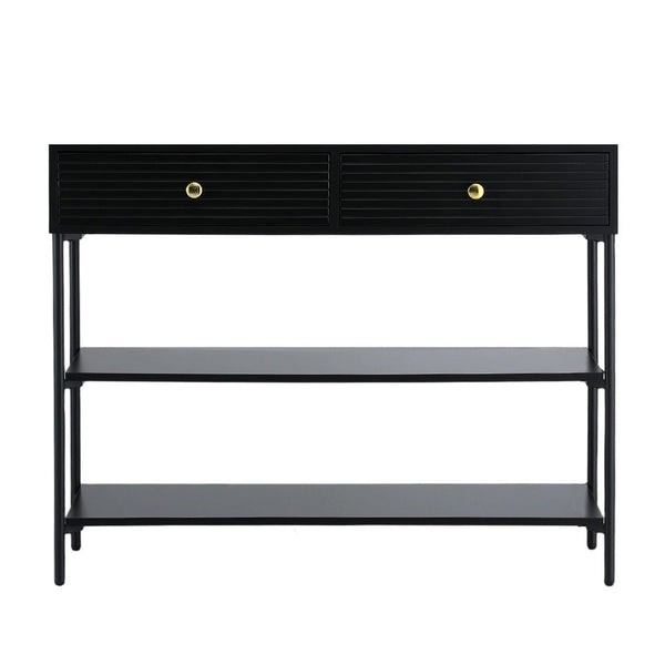 Artiss Console Table 3-Tier Black Awezingly