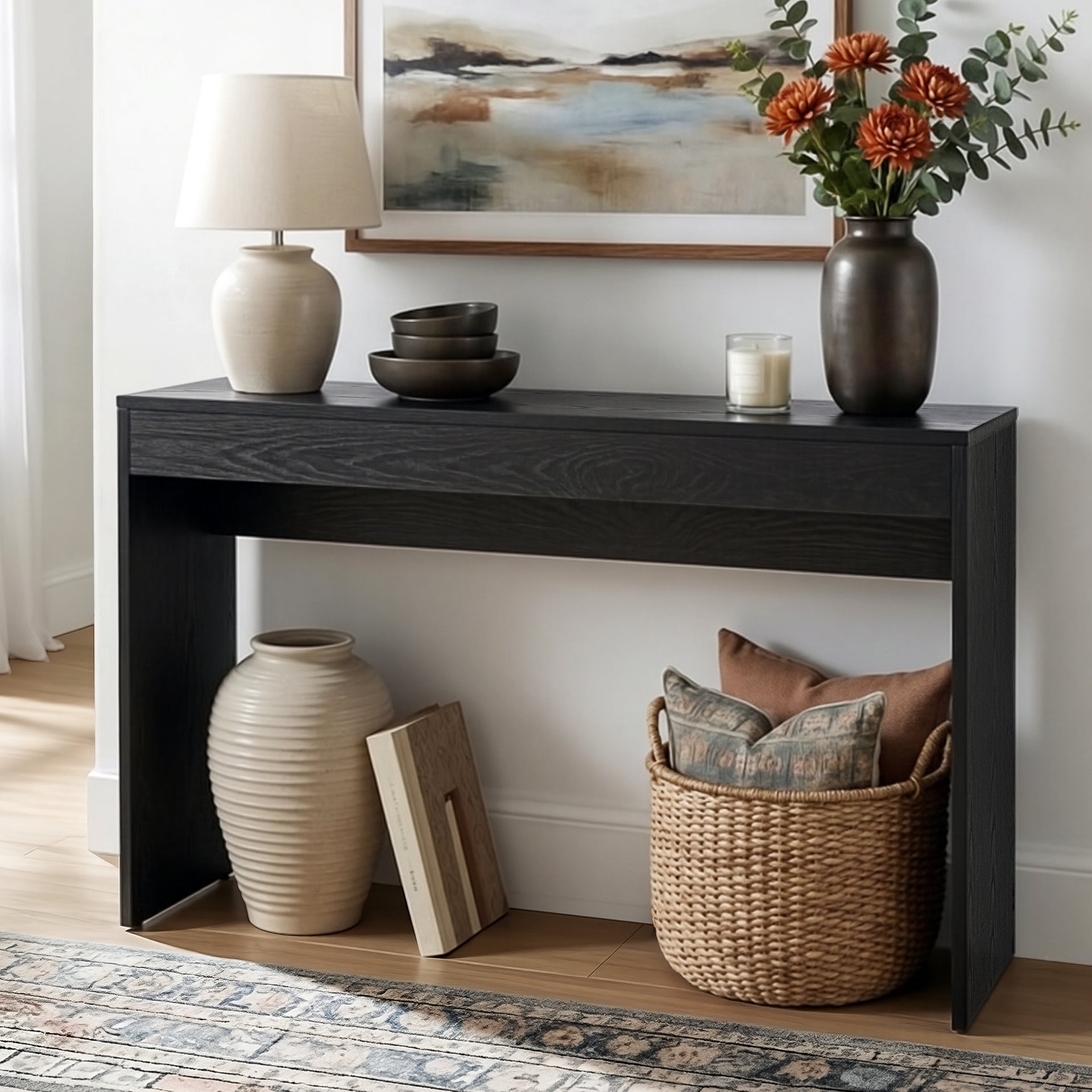 Artiss Console Table Hallway Sofa Entryway Entrance 120CM Black Awezingly