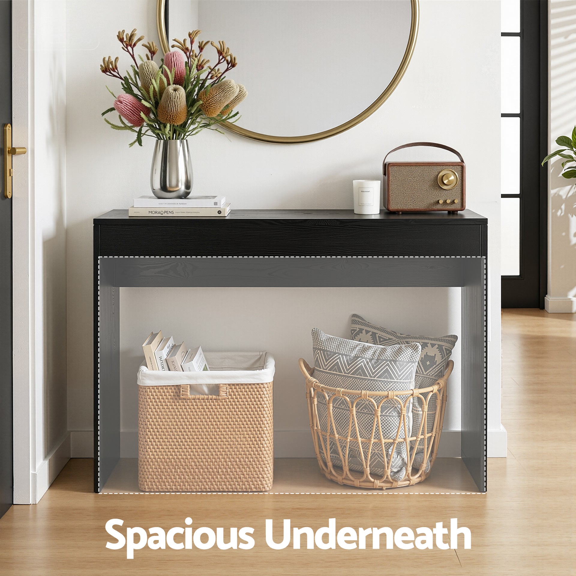 Artiss Console Table Hallway Sofa Entryway Entrance 120CM Black Awezingly