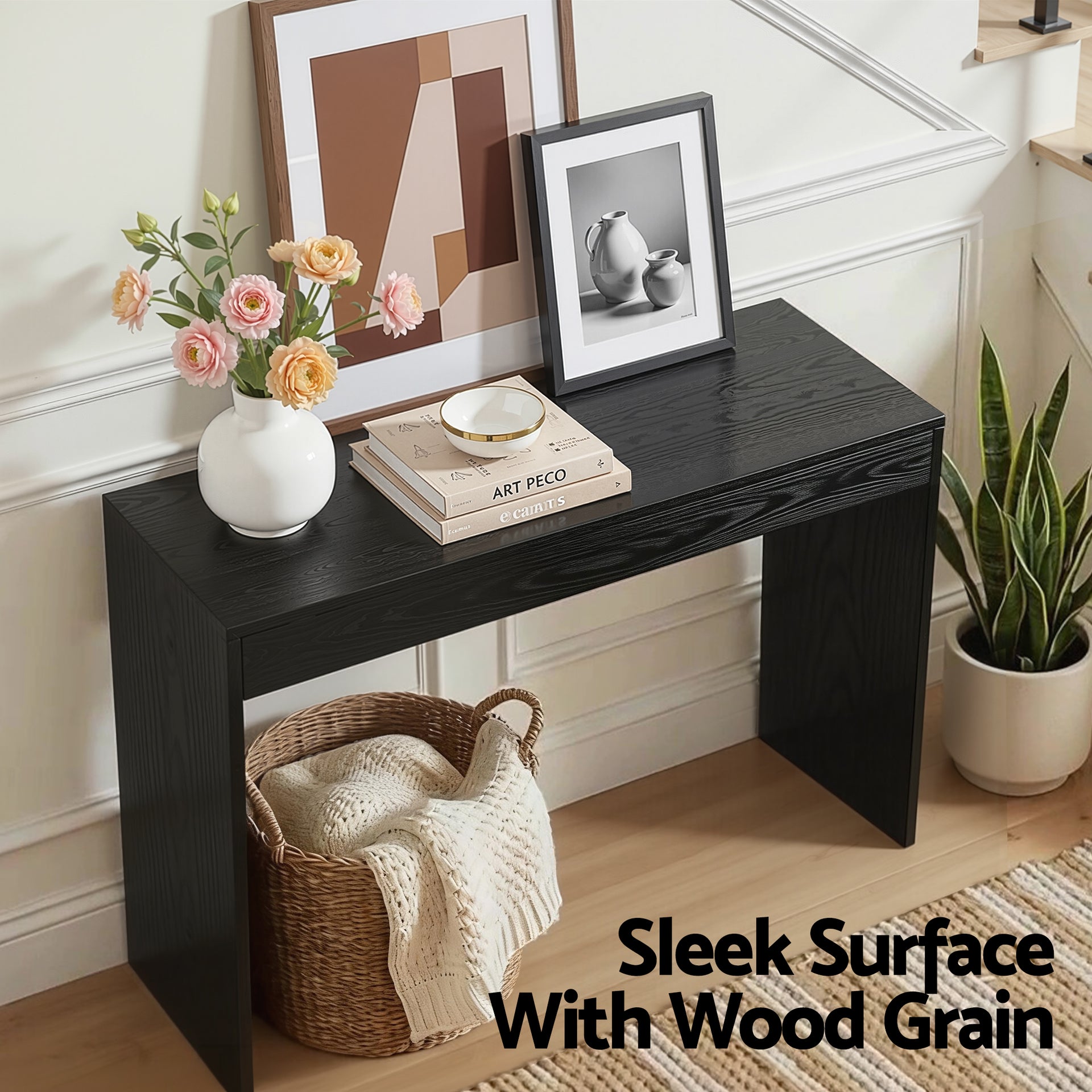 Artiss Console Table Hallway Sofa Entryway Entrance 120CM Black Awezingly