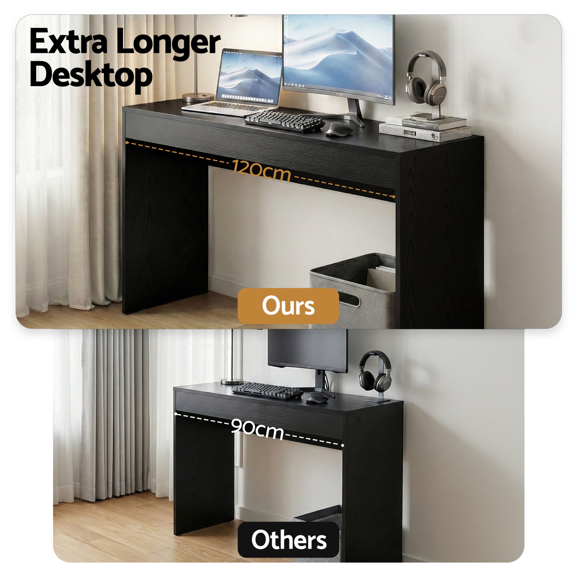 Artiss Console Table Hallway Sofa Entryway Entrance 120CM Black Awezingly