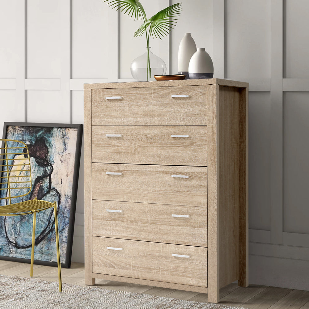 Artiss 5 Chest of Drawers Tallboy Dresser Table Bedroom Storage Cabinet Artiss
