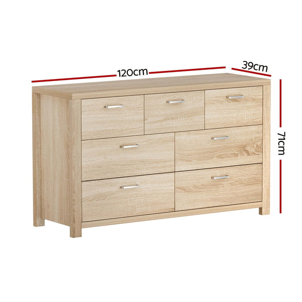 Artiss 7 Chest of Drawers - MAXI Pine Artiss