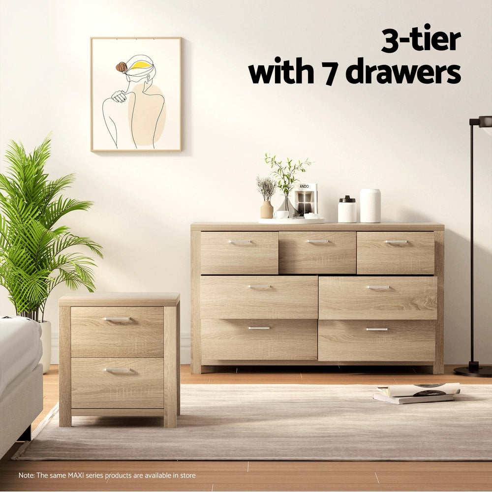 Artiss 7 Chest of Drawers - MAXI Pine Artiss