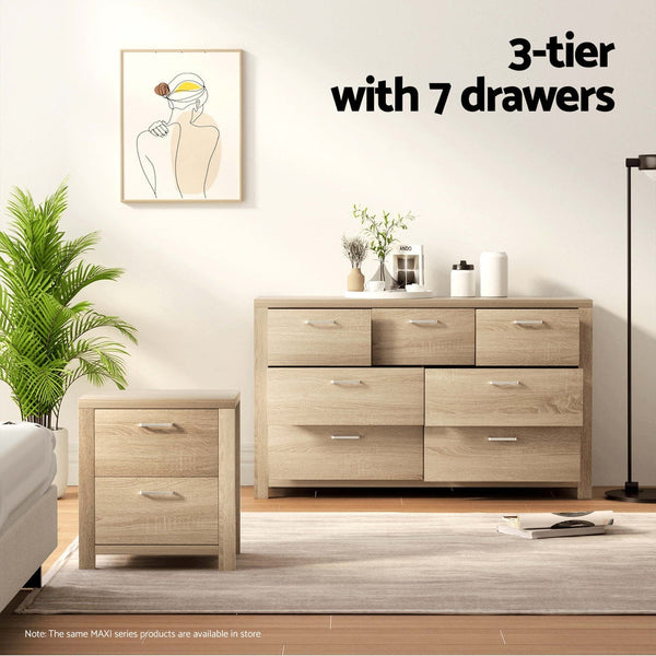 Artiss 7 Chest of Drawers - MAXI Pine Artiss