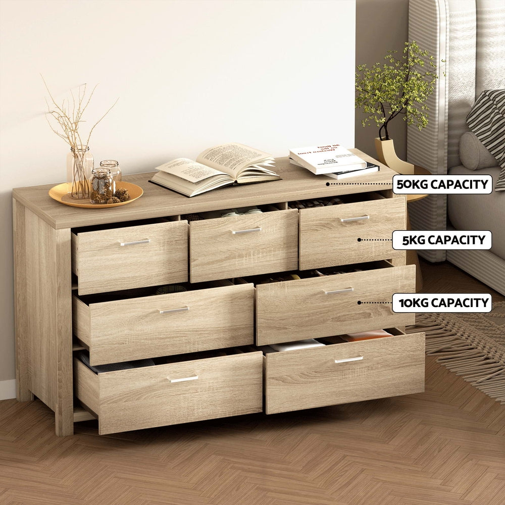 Artiss 7 Chest of Drawers - MAXI Pine Artiss